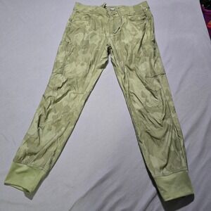 prAna Cargo Joggers Womens 8 Green Camo Hiking Pants Standard Fit